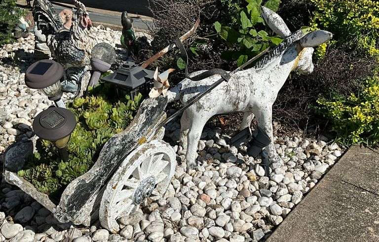 Concrete donkey and cart image