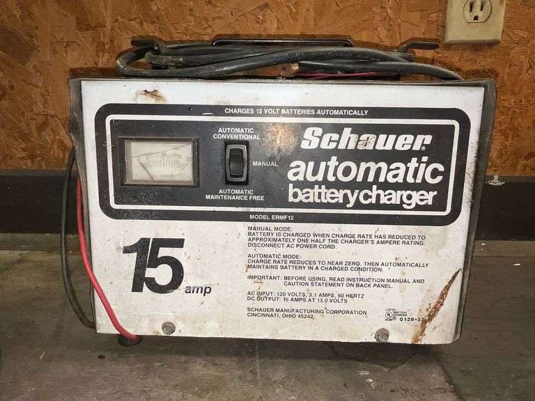 Blue Point battery charger, Schauer automatic battery charger