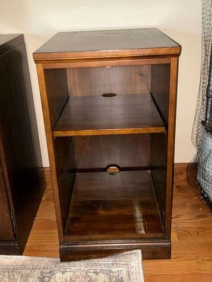 Pair of Pottery Barn book cases with adjustable shelves image