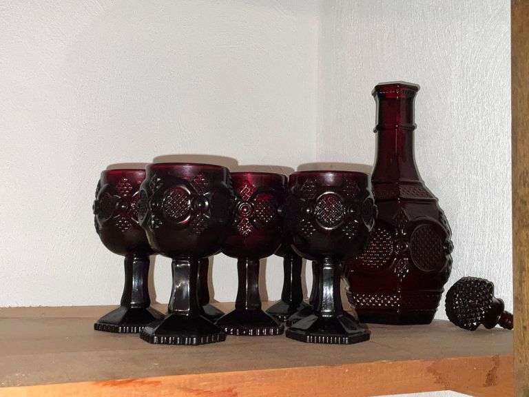 Avon Cape Cod decanter and goblets image