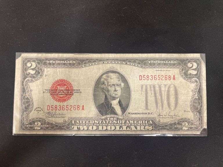 1928 F Series Red Seal $2 Bill image