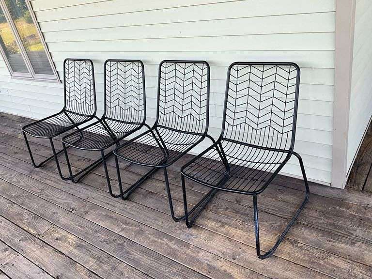 4 metal patio chairs image