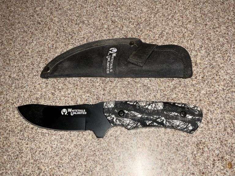 Whitetails Unlimited sheath knife 4" blade image