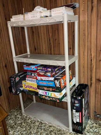 Plastic shelf and board games image