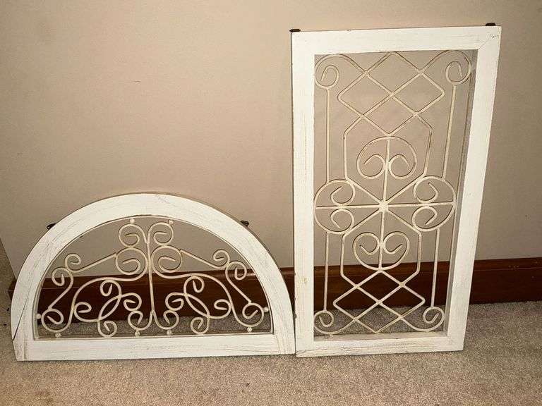 Pair of wood and metal wall décor image