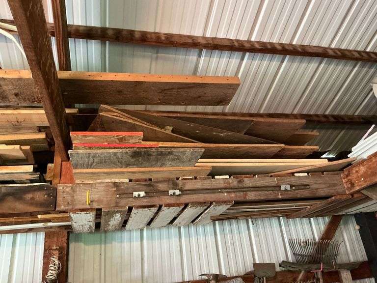 Assorted scrap lumber, plywood, Walnut 12' L x 8" W x 2" T, etc. image