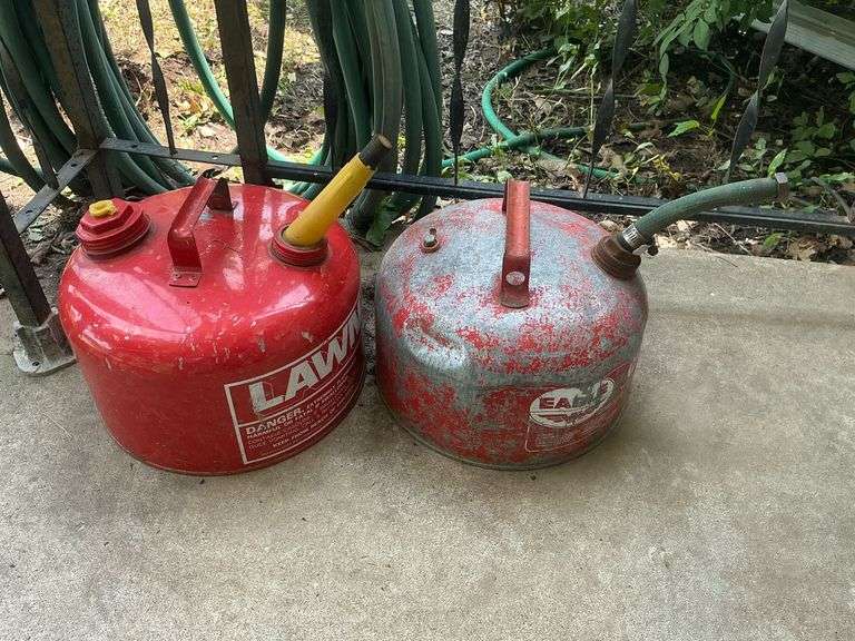 Pair of metal gas cans image