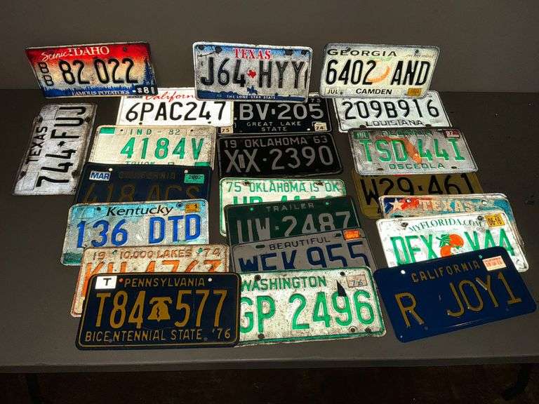 Assortment of license plates from various states image