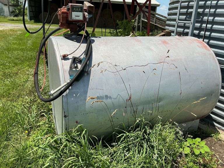 Fuel barrel on stand with 110V Tuthill electric fuel pump image