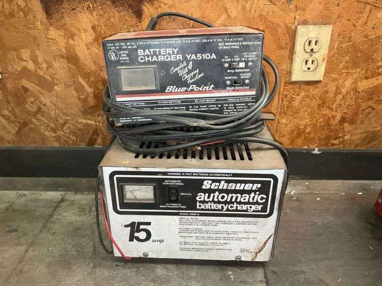 Blue Point battery charger, Schauer automatic battery charger image