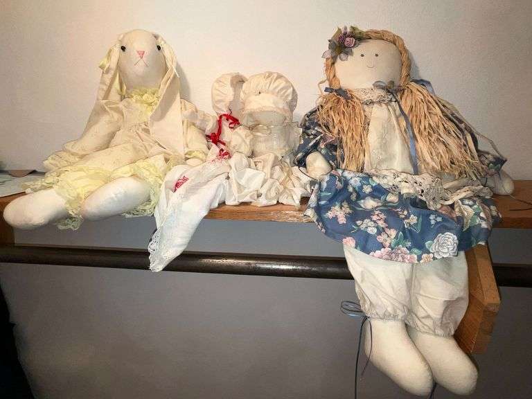 Rag dolls and hand made bunnies
