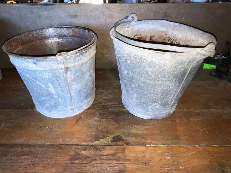 2 galvanized buckets image