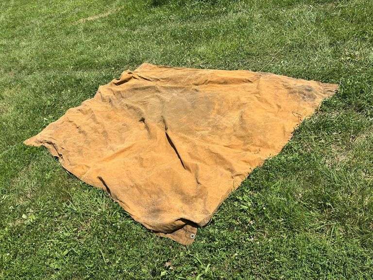 Canvas tarp, worn on one corner image