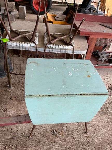 Drop leaf table with 2 chairs image