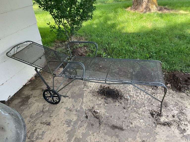 Metal patio lounger image