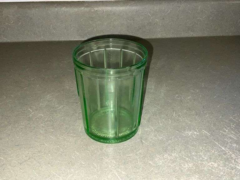 Green depression glass Orraine Metal Mfg. Co. Inc. New York image