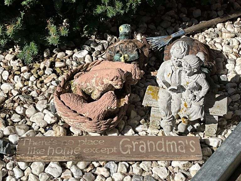Turtles, grandma and grandpa on bench, etc. image