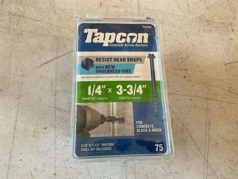 Tapcon 1/4" x 3 3/4" concrete screw anchors image