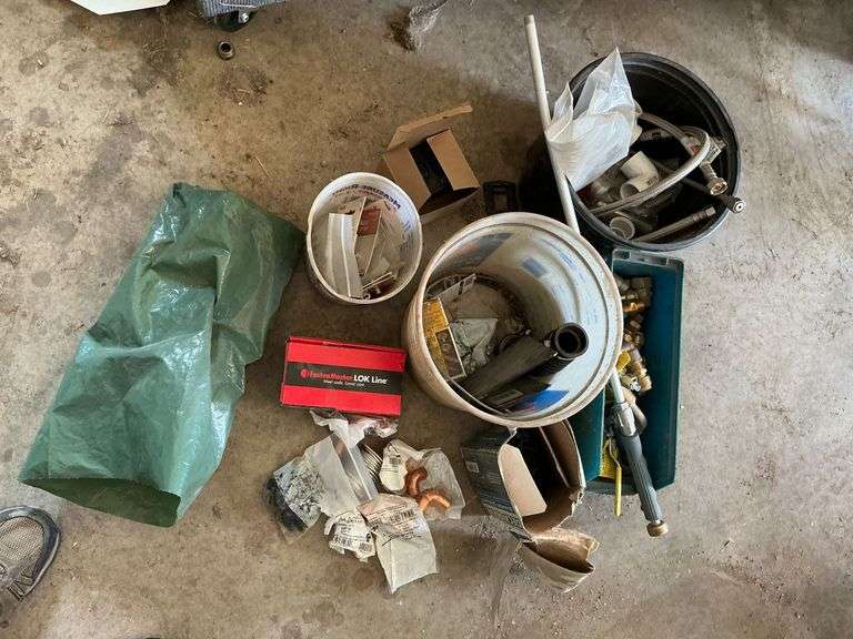 Plumbing supplies, lag screws, copper fittings image
