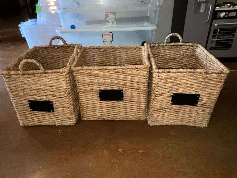 Set of three woven baskets image