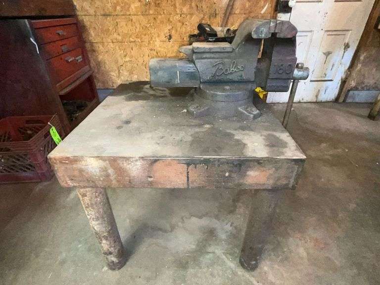 Babco 8" bench vise on home made steel stand image