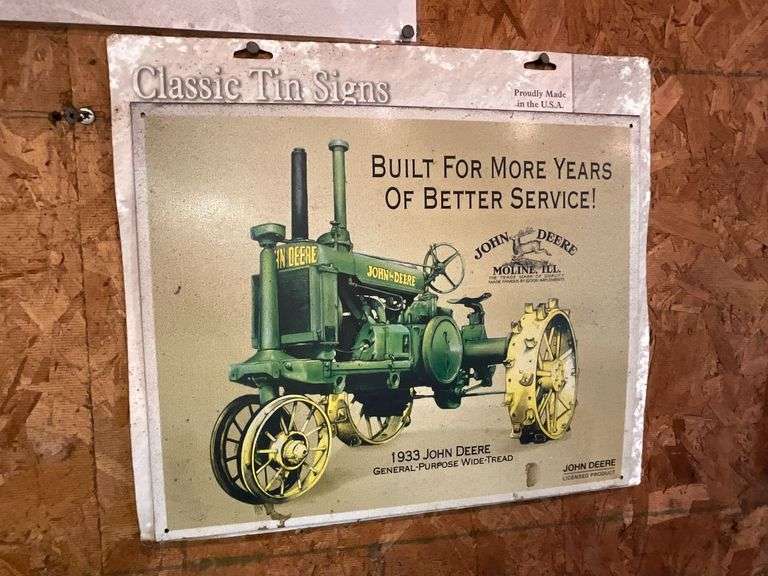 1933 John Deere tin sign image
