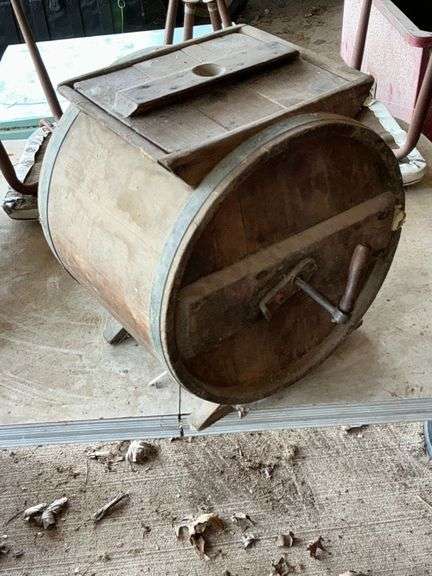 Butter churn with paddle and handle image