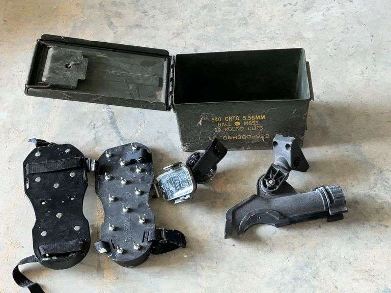 Metal ammo can with phone holder image