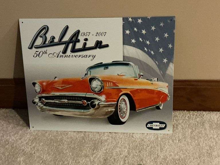 Metal BelAir 50th anniversary sign image