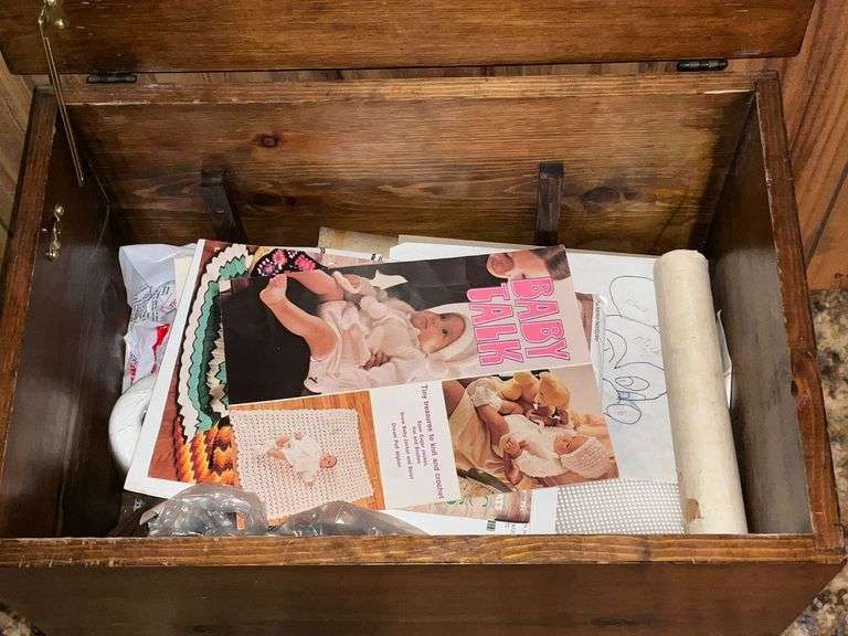 Handcrafted sewing box with lift out thread tray