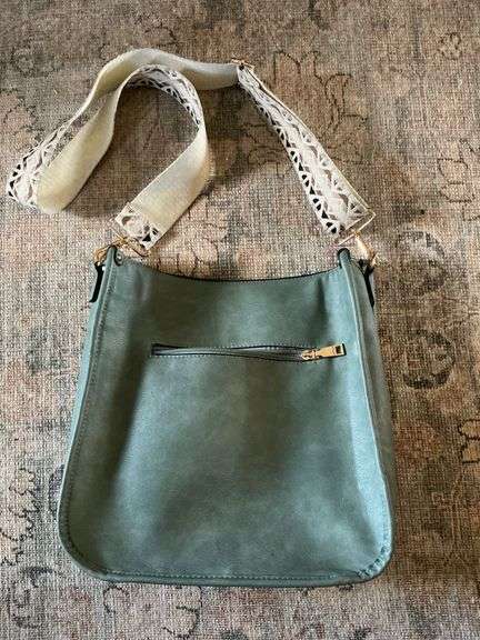 Jen & Co. leather bag with canvas strap image