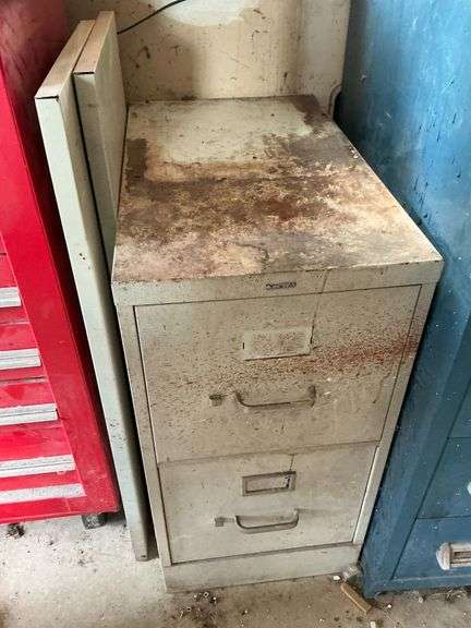 2 drawer file cabinet with automotive books image