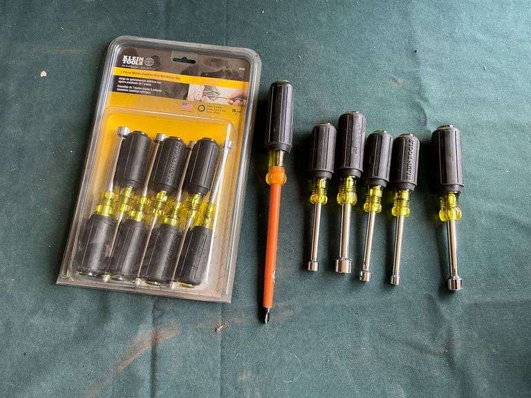 Klein 7-piece metric cushion-grip nut driver set NIB image