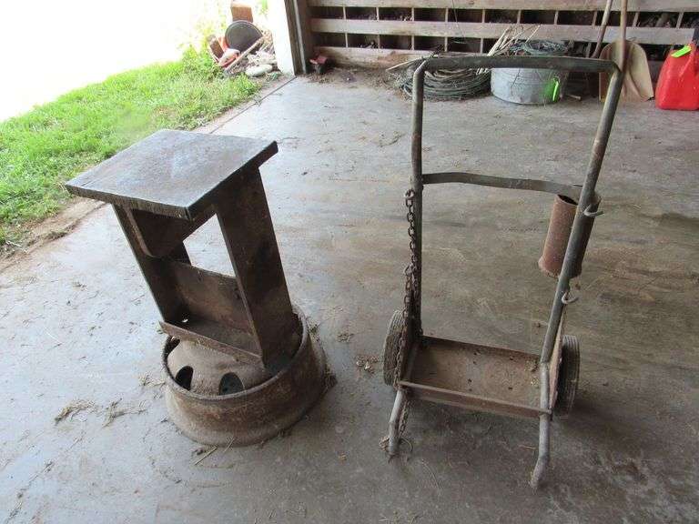 Rolling torch stand, homemade metal stand, heavy duty stand image