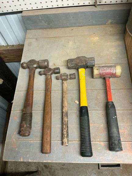 Assortment of shop hammers image