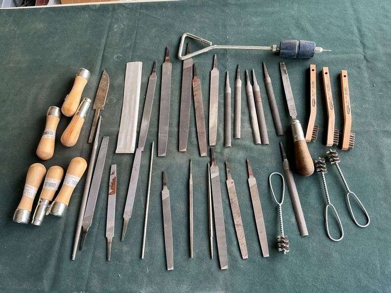 Metal files, wood holders and wire brushes image