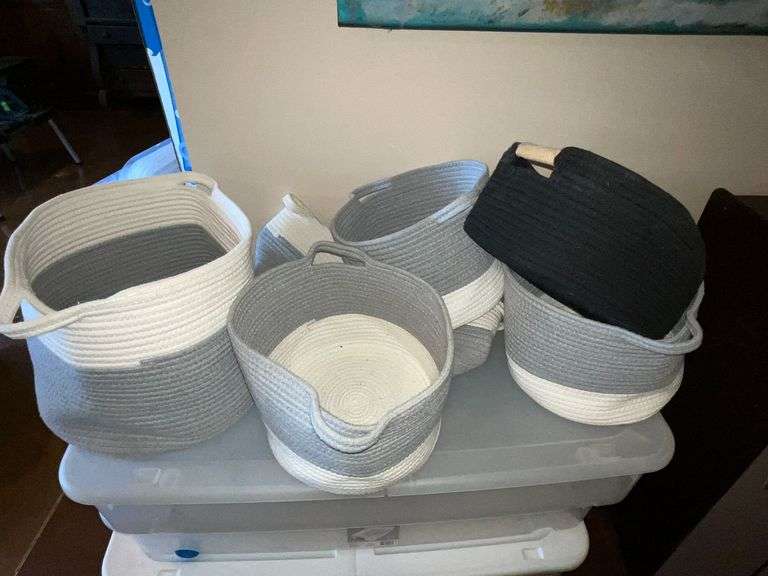 Woven collapsible storage bins image