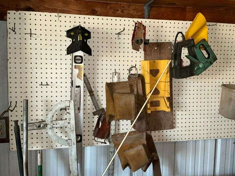 Assortment of carpenter tools, angle finders image