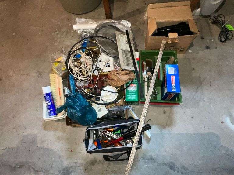 Assorted hardware, yardstick image