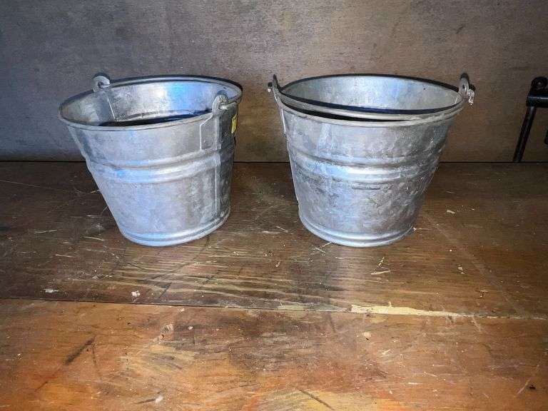 2 galvanized buckets image