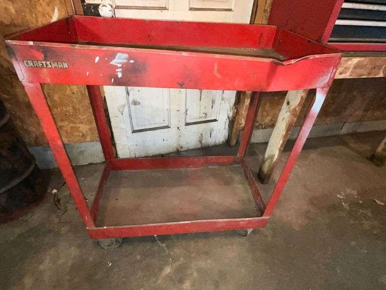 Craftsman roll around metal shop cart with damage image