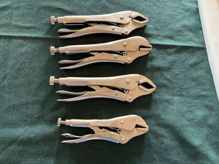 4 pairs of Vise Grips, (3) 10" & (1) 7" image