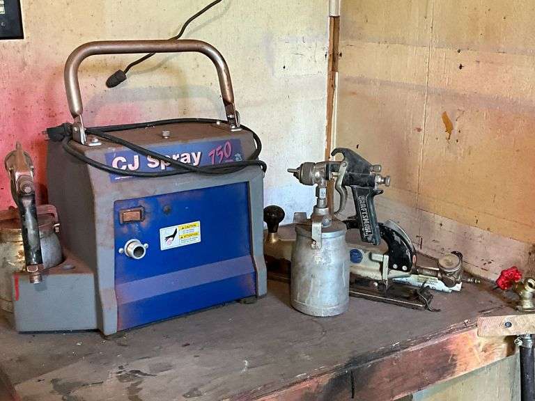 CJ Spray 750 paint gun, Craftsman air sanding board image