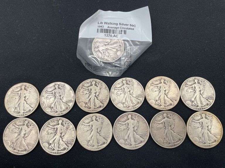 13 Walking Liberty Half Dollars image