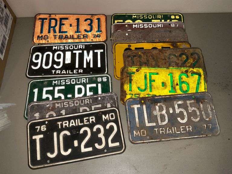 Missouri Trailer plates, various years 1969-1987 image