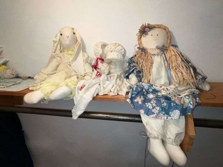 Rag dolls and hand made bunnies