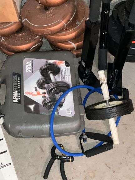 Stepper machine, weights, hand grippers