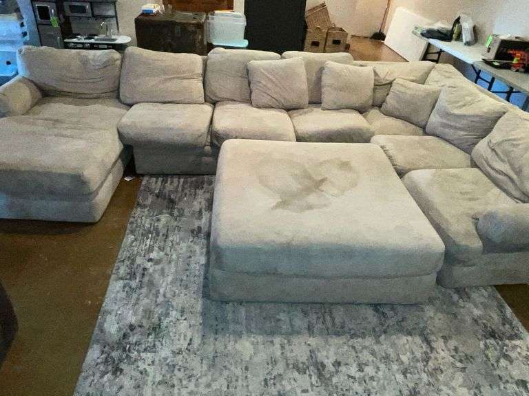 Sectional sofa with large ottoman image
