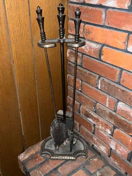 Cast iron fire place tools image