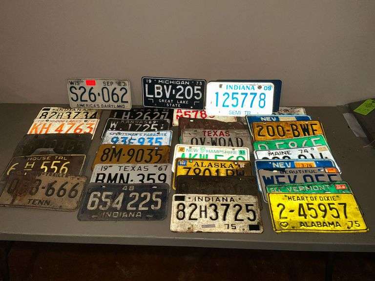 Assortment of license plates from various states image